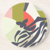 モダン芸術的カラフル抽象芸術バタフライホーム コースター (正面)