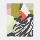 モダン芸術的カラフル抽象芸術バタフライホーム フリースブランケット (正面)