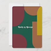 モダン芸術的カラフル抽象芸術結婚s 招待状 (裏面)