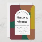 モダン芸術的カラフル抽象芸術結婚s 招待状 (正面)