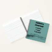 モダン芸術的ティール(緑がかった色)山海おもしろい語 ノートブック (内部)