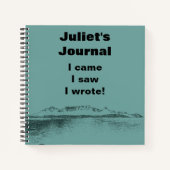 モダン芸術的ティール(緑がかった色)山海おもしろい語 ノートブック (正面)