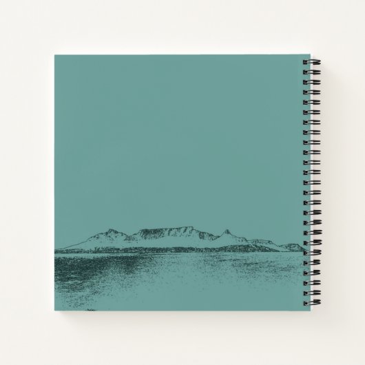 モダン芸術的ティール(緑がかった色)山海おもしろい語 ノートブック (裏面)