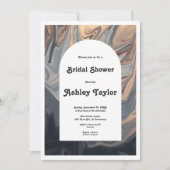 モダン芸術的ミニマル抽象芸術ブライダルシャワー 招待状 (正面)