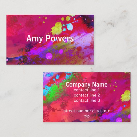 モダン芸術的抽象芸術はっきりしたカラフル 名刺 (正面/裏面)