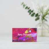 モダン芸術的抽象芸術はっきりしたカラフル 名刺 (スタンド正面)