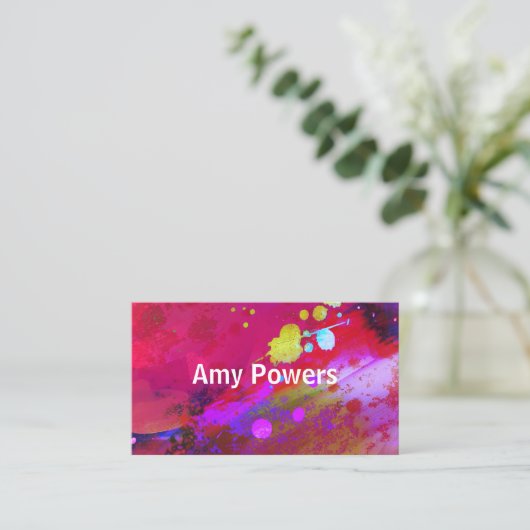 モダン芸術的抽象芸術はっきりしたカラフル 名刺 (スタンド正面)