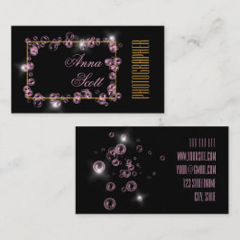 モダン芸術的抽象芸術金ゴールドブラックピンク色 名刺