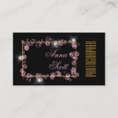 モダン芸術的抽象芸術金ゴールドブラックピンク色 名刺 (正面)