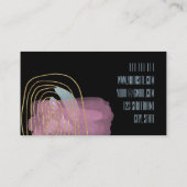 モダン芸術的抽象芸術金ゴールドブラックピンク 名刺 (裏面)