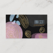 モダン芸術的抽象芸術金ゴールドブラックピンク 名刺 (正面)