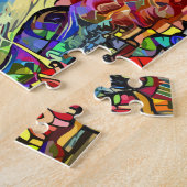 モダン芸術的星の絵画夜 ジグソーパズル (側面)