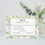 モダン芸術的水結婚色 出欠カード (スタンド正面)