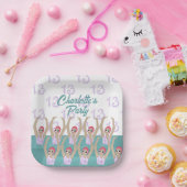 モダン芸術的泳ぐ人ガールバースデーパーティー ペーパープレート (パーティー)