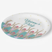 モダン芸術的泳ぐ人水泳誕生日パーティー ペーパープレート (アングル)