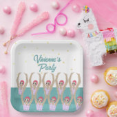 モダン芸術的泳ぐ人水泳誕生日パーティー ペーパープレート (パーティー)