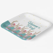 モダン芸術的泳ぐ人水泳誕生日パーティー ペーパープレート (傾斜あり)