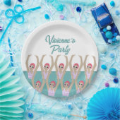 モダン芸術的泳ぐ人水泳誕生日パーティー ペーパープレート (パーティー)