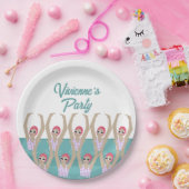 モダン芸術的泳ぐ人水泳誕生日パーティー ペーパープレート (パーティー)