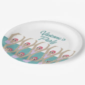 モダン芸術的泳ぐ人水泳誕生日パーティー ペーパープレート (アングル)