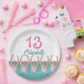 モダン芸術的泳ぐ人13th誕生日パーティー ペーパープレート (パーティー)