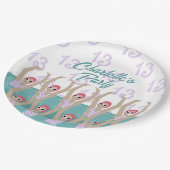 モダン芸術的泳ぐ人13th誕生日パーティー ペーパープレート (アングル)