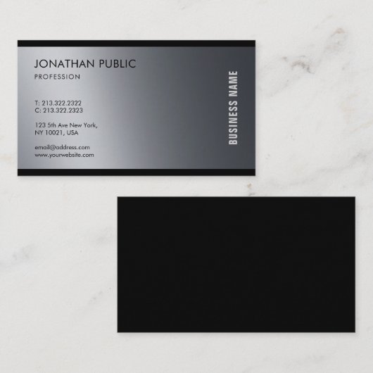 モダン芸術的白黒デザイントレンディープレーン 名刺 (正面/裏面)