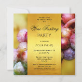 モダン芸術的金ゴールドワイン試飲招待状 招待状 (正面)