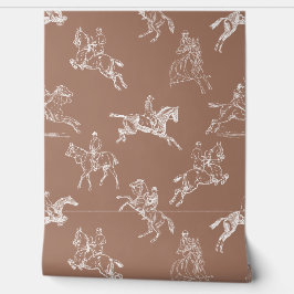 モダン茶スタイリッシュ色の白い乗馬トイル 壁紙