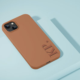 モダン茶色イニシャルミニマルコンテンポラリー Case-Mate iPhone 14ケース