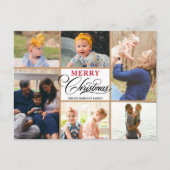 モダン茶色ベージュエレガントスクリプト金ゴールド雪片 シーズンポストカード (正面)