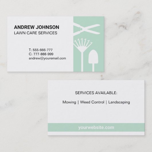 モダン草刈り用具気に名刺 名刺 (正面/裏面)