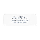モダン草書のエレガント差出人住所 ラベル (正面)