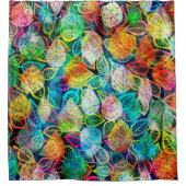 モダン葉のパタカラフルーン シャワーカーテン (正面)