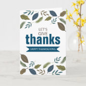 モダン葉よ与え感謝してい幸 カード (黄色い花)