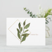 モダン葉エレガントのシンプルサンキューカード サンキューカード (スタンド正面)
