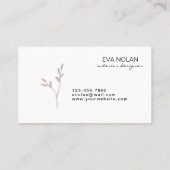 モダン葉シンプルインテリアデザイナー 名刺 (裏面)