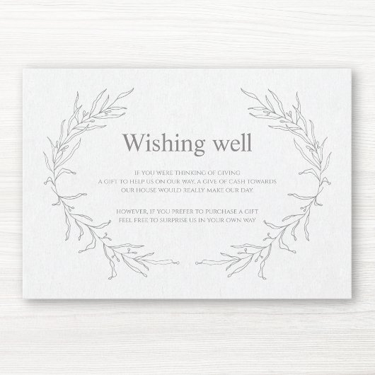 モダン葉スケッチスケッチモダンWishing Well エンクロージャーカード