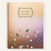 モダン葉パターン ノートブック (正面)