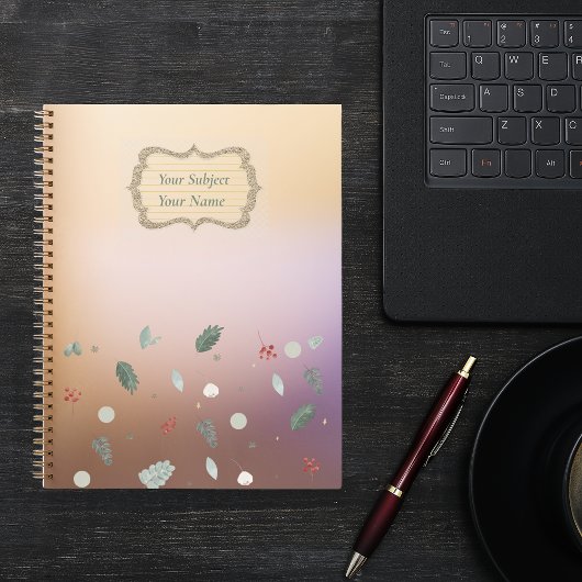 モダン葉パターン ノートブック