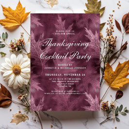 モダン葉パーティー感謝祭 招待状