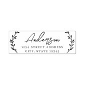 モダン葉ファミリ名差出人住所 セルフインキングスタンプ (デザイン)