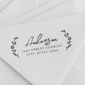 モダン葉ファミリ名差出人住所 セルフインキングスタンプ