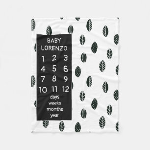 モダン葉ベビー フリースブランケット