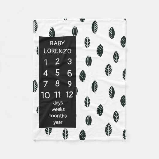 モダン葉ベビー フリースブランケット (正面)