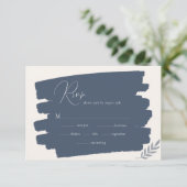 モダン葉ミニマリストフレームRSVPカード エンクロージャーカード (スタンド正面)