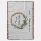 モダン葉ミニマルリース スローブランケット (正面縦)