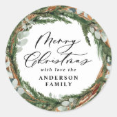 モダン葉ミニマルリース ラウンドシール (正面)