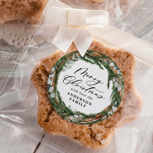 モダン葉ミニマルリース ラウンドシール