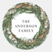 モダン葉ミニマルリース ラウンドシール (正面)